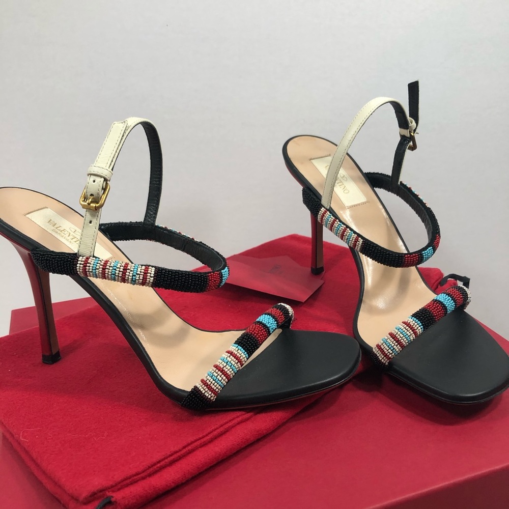 Valentino Garavani Aztec beaded heels size 37